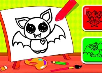 Easy Kids Coloring Bat